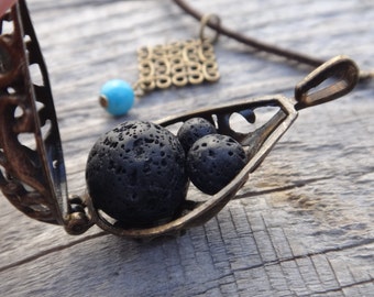 Replacement lava stones for essential oil diffuser car. Trio of Lava beads 14, 8, 6 mm