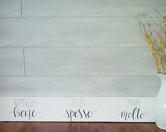 Mangia Bene, Ridi Spesso, Ama Molto Reclaimed Wood Sign - Italian Sign - Kitchen Sign