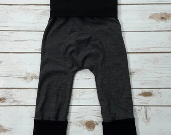 Maxaloones Grow With Me Pants Solid Charcoal with Black