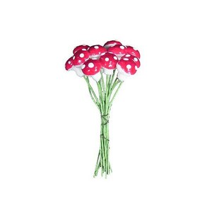 Mushrooms Germany 12 Cramberry Spun Cotton Mushrooms 10mm
