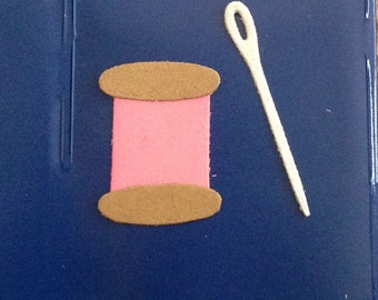 Spool of Thread and Needle Die Cuts