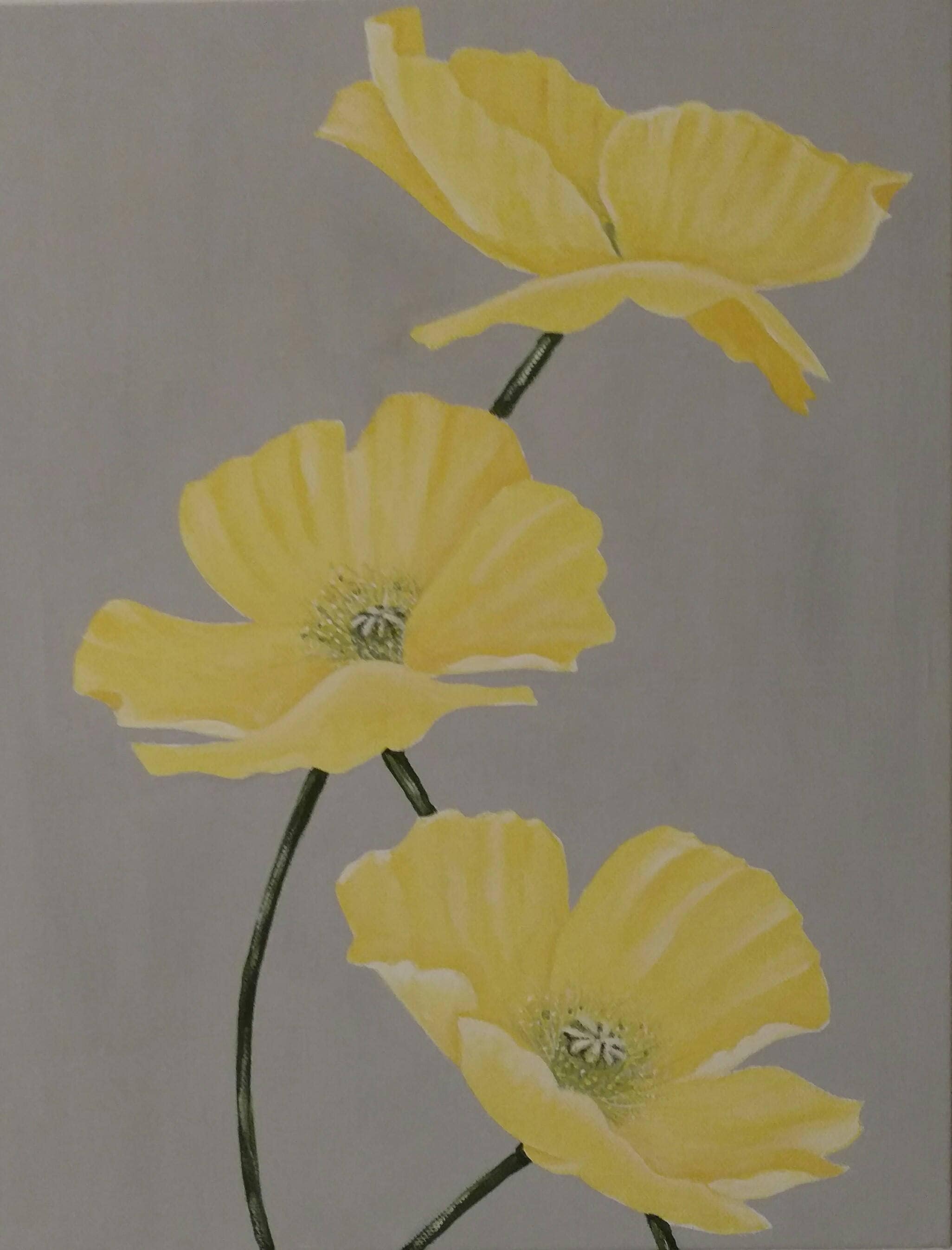 Yellow Poppies Painting, Acrylic flower painting, Flower canvas Art, Floral Painting, Large flower Painting, Floral Still life, Wall art Yellow Poppies Painting, Acrylic flower painting, Flower canvas Art, Floral Painting, Large flower Painting, Floral Still life, Wall art