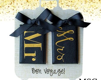 Mr and Mrs Luggage Tags-Bridal Luggage Tags-Wedding Tags-Wedding Gift-Honeymoon Accessory-Luggage Tags-His and Hers Luggage Tags-Honeymoon