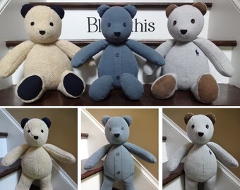 18" Memory Bear / Keepsake Bear from Adult Clothes **PLEASE Read the Item Details of the Listing for Information Needed for Ordering**