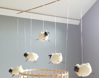Lamb, Sheep, Baby Mobile for Nursery, Nursery Decor, Baby Shower Gift