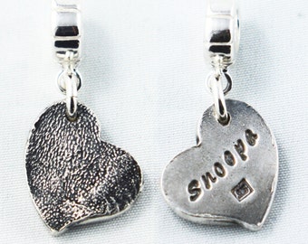 Silver Cat or Dog Partial Paw Print Pendant on a Sterling Silver Necklace Dog Paw Print Jewelry Memorial Jewelry Dog Lover
