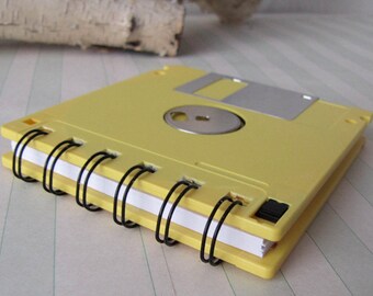 Geek Gear Lemon Yellow Recycled Blank Floppy Disk Mini Notebook