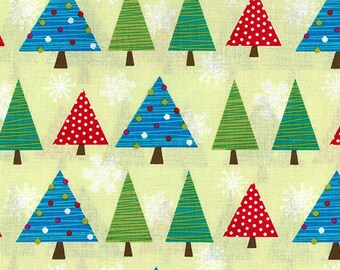 Christmas Fabrics - Per Yard - Benartex - Snowday - Trees on Lime