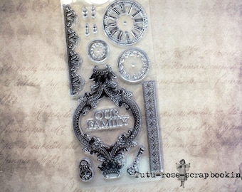 Set of 13 SHABBY CHIC clear stamps KAISERCRAFT
