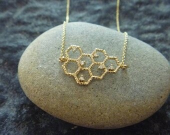 Necklace honey 16 k goldfilled