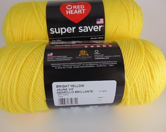 Bright Yellow - Red Heart Super Saver yarn 100 % acrylic worsted weight - 2111