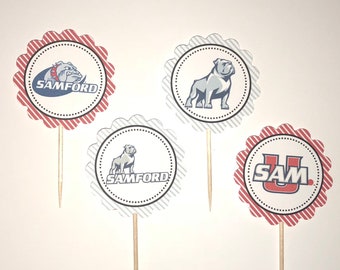 Samford University Bulldogs - 12 cupcake toppers