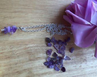 Amethyst silver plate necklace