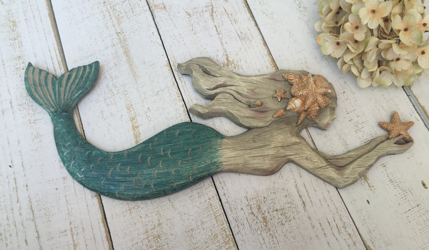 LARGE MERMAID DECOR/Nautical decor/Coastal/Beach