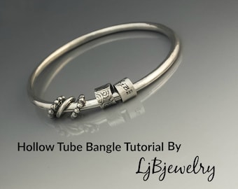 Silver Bangle Tutorial, Tube Bangle Tutorial, Metalsmith Tutorial, Metalwork, Handmade Jewelry, Bangle, Hand Fabricated