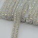 1 Yard 2row AB crystal rhinestone beaded trim applique Iron On bridal costume
