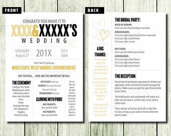 Wedding Program - Casual