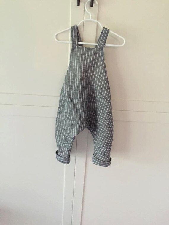 Baby Boy Linen Overalls / Custom made Linen Baby Outfits/ Baby