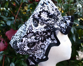 Shower Cap, Kids Handmade Laminated Shower Cap, Evening Blooms