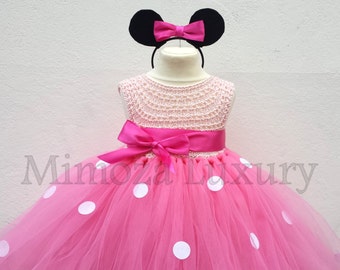 Minnie mouse birthday dress, pink minnie mouse outfit, 1st birthday tutu dress, minnie mouse themed party, minnie mouse ears, minnie dress
