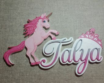Unicorn - choose name door plaque