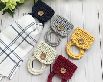 Kitchen towel holder / Hand towel holder / Hanging towel holder / Crochet towel holder / Kitchen towl hanger / Towel ring