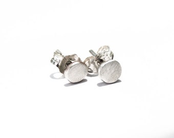 Stud earrings, oxidized sterling silver, 5mm pebble earrings, handmade ear studs, post earrings, recycled sterling silver