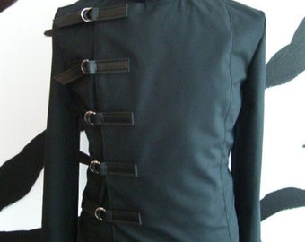 Herren Schnalle Jacke überirdische Kleidung Goth gotischen Fetisch Clubwear Cyber Industrie Herrenmode Sci-Fi-Steampunk Punk alternative