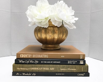 Brown and Black Coffee Table Books, Large Book Set, Coffee Table Decor, Shelf Decor