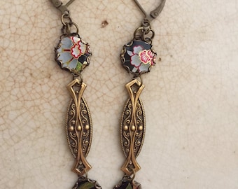 Tin Jewelry Earrings "Ebony Garden" Tin for the Ten Year Tenth Wedding Anniversary