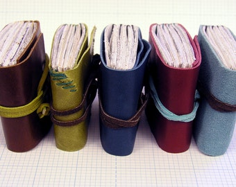 Mini Leather Journal Brown, handbound book