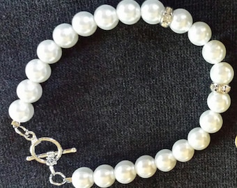 Sale! Faux Glass Pearl bracelet
