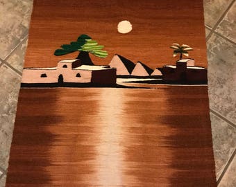 Vintage hand woven pueblo rug / wall hanging