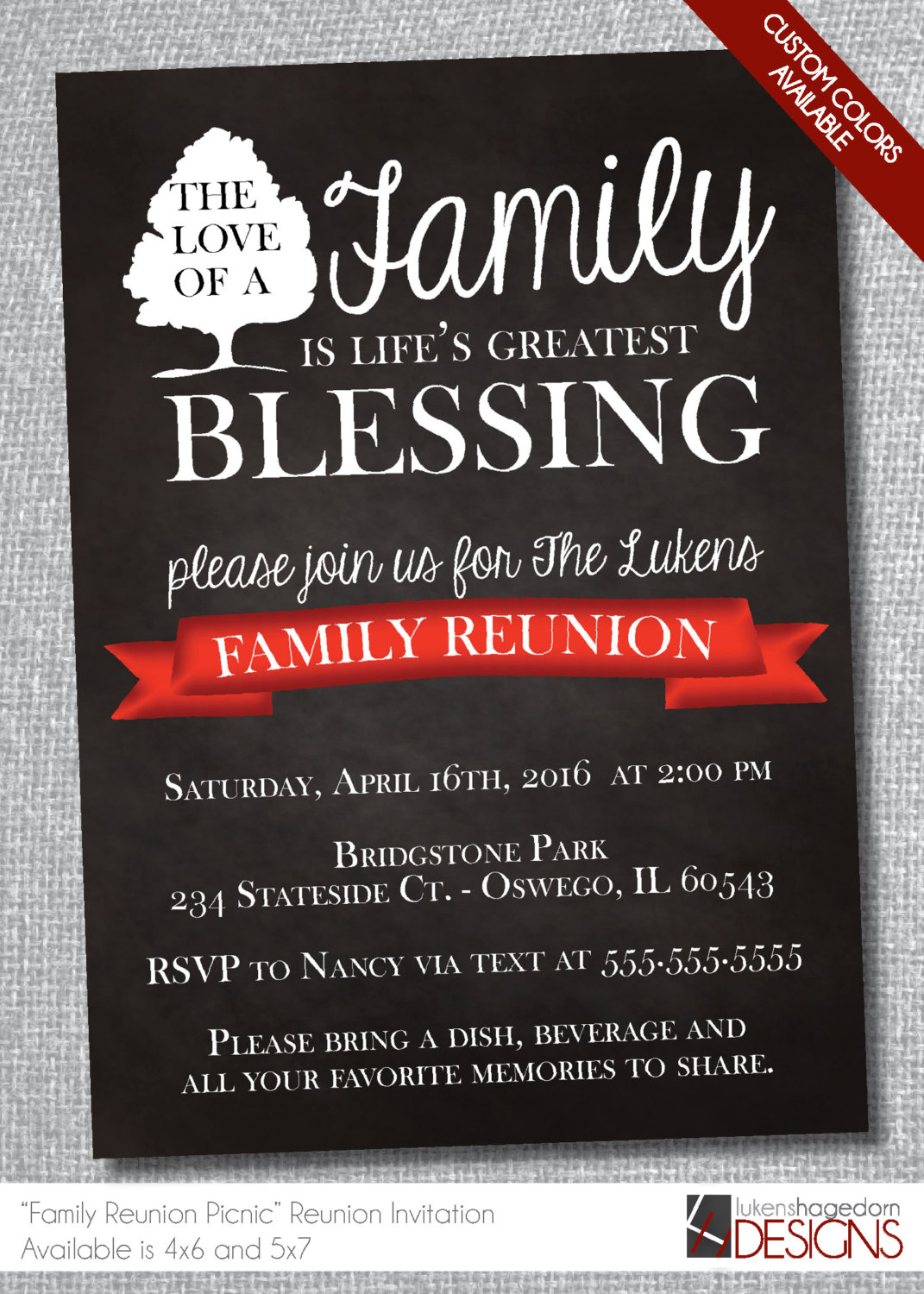 Family Reunion Invitations Designs 2