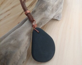 Stone Pendant on Brown Suede