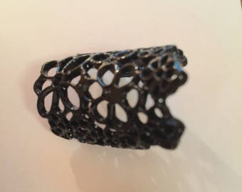 ring way "lace" black, 18 mm