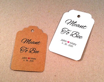 Meant to be Tags, 50 Wedding Tags, Personalized Tags