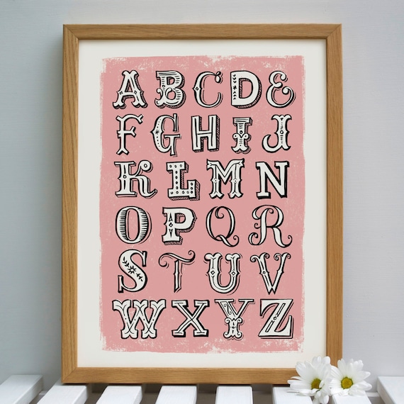 Hand Lettered Alphabet Print