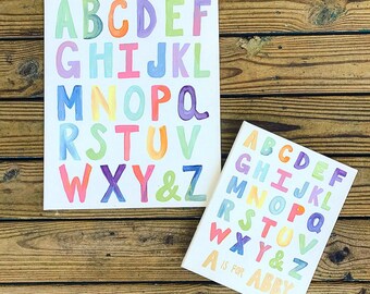 11x14-Alphabet-wall art-nursery-decor-colorful-Abc sign