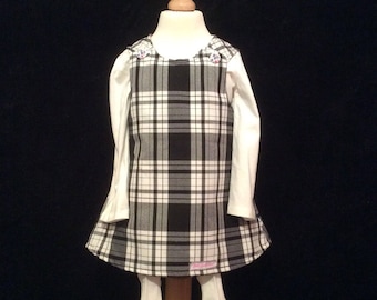 Tartan reversible pinafore