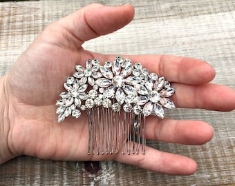 Bridal hair comb, wedding hair accessories, silver comb, bridal hair accessories, bridal hair piece, rhinestone hair comb, bridal hair clip