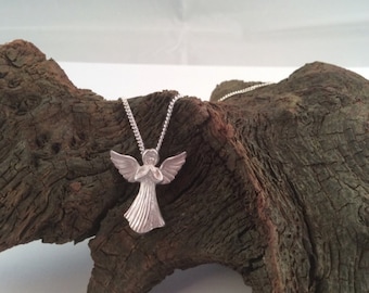 Guardian Angel Necklace, Solid Sterling Silver, Angel Necklace, Handmade and Hallmarked, Bridesmaid Gift, Christmas Gift