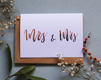 Mrs & Mrs - A6 Greeting Card