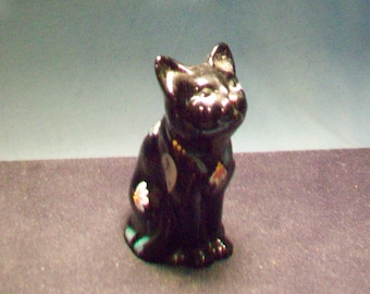 Fenton Hand Painted Ebony Cat