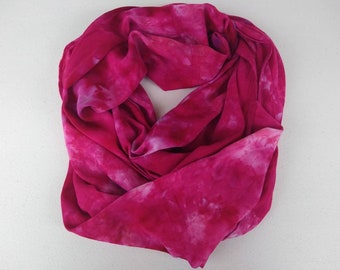 Hand Dyed Scarf - Rayon Scarf - Pink Rayon Scarf