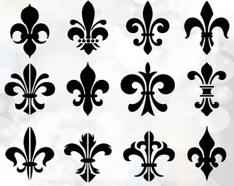 Fleur De Lis SVG - Fleur De Lis clipart - Fleur De Lis Silhouette - Fleur de Lis Clip Art - Fleur de Lis Clip Art - Digital Cut Files bundle