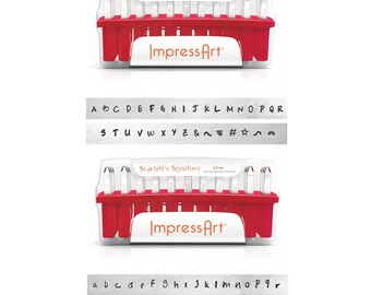 ImpresArt Scarlett's Signature Uppercase or Lowercase 2.5mm Standard | Metal Stamping Font | Hand Stamping Letter Set | ImpressArt