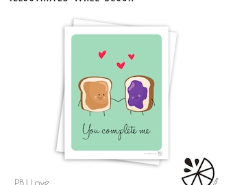 Cute Peanut Butter and Jelly Love Print Room Decor