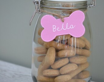 Dog Treat Jar TAG / personalised dog gift pet lovers dog lovers gifts for dogs