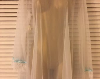 Vintage Two layer Nylon Babydoll nightie with sheer over top Medium size LuxLux